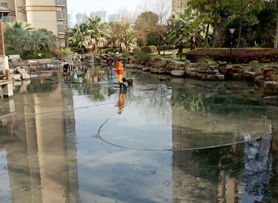 瑞溪镇景观池淤泥清理